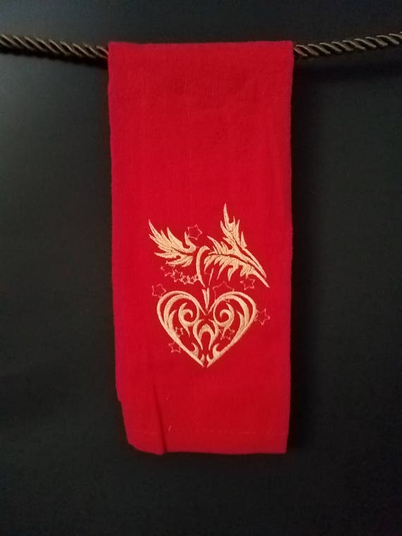 Embroidered Towel with Christmas Bells