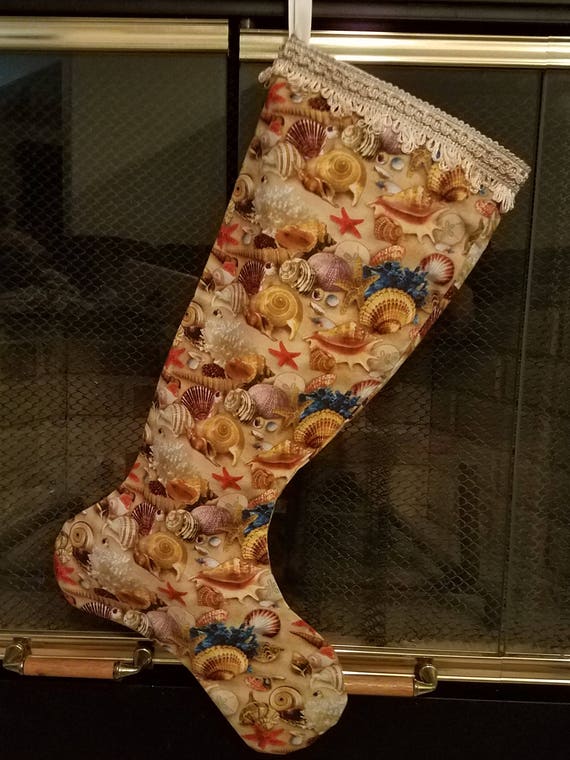 Beach/Sea Shells Theme Christmas Stocking