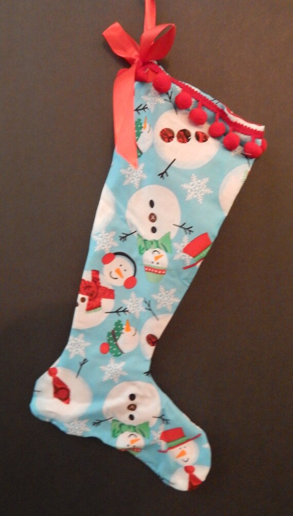 Snowman Theme Christmas Stocking