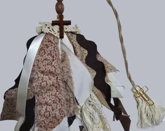 Handmade Bible Tassel • Rustic Cross • Christian Gift • Neutral Boho Bookmark • Faith Decor • One of a Kind Religious Accessory