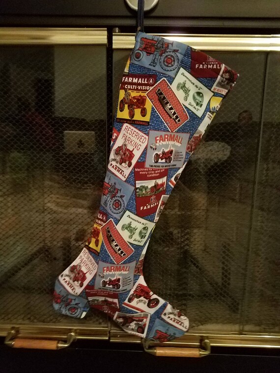 Farmall Tractor Boot Christmas Stocking