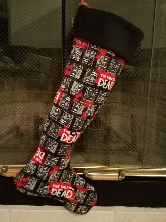 Walking Dead Flannel and Fleece Christmas Stocking
