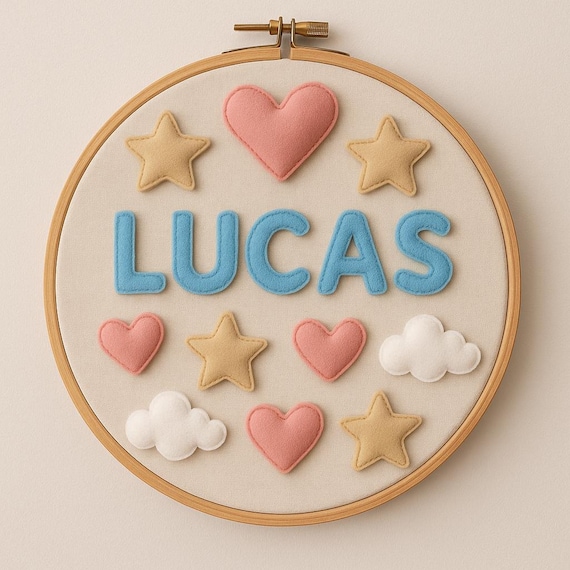 Personalized Baby Name Wall Hanging | Handmade Embroidery Hoop Nursery Decor | Custom Baby Shower Gift | Newborn Room Decoration