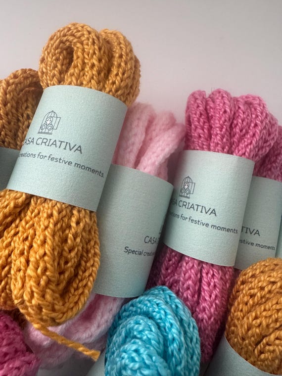 2 meters of hand knitted cotton cord.