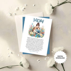 Carta minimalista para el Día de la Madre - Digital e imprimible - Expresa tu amor con palabras - El regalo perfecto