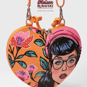 Heart Shaped Leather Bag – Small Crossbody with Zipper – Cute Evening Purse – Compact Shoulder Bag for Essentials – Maison Rubaiyat