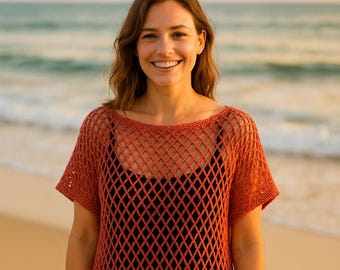 Padrão de saída de banho em crochê – Silhueta em ponto diamante (download em PDF)