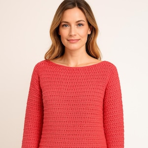Crochet Pullover Pattern: Easy Everyday Sweater, Sizes S-5X (PDF)