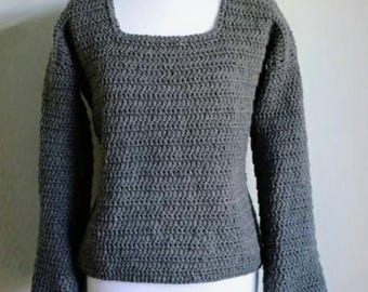 Padrão de suéter de crochê reto: pulôver fácil (download em PDF)