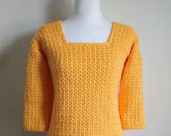 Padrão de pulôver de crochê com ponto V: suéter feminino fácil (padrão em PDF)