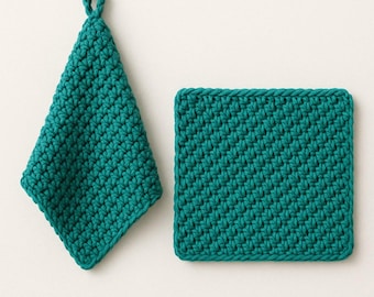 Padrão de crochê fácil: Conjunto para iniciantes de pano de prato e toalha de mesa (Download em PDF)