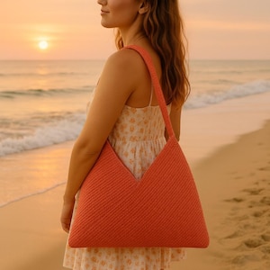 Angled Crochet Bag Pattern – Modern Geometric Style – PDF with US and UK Versions