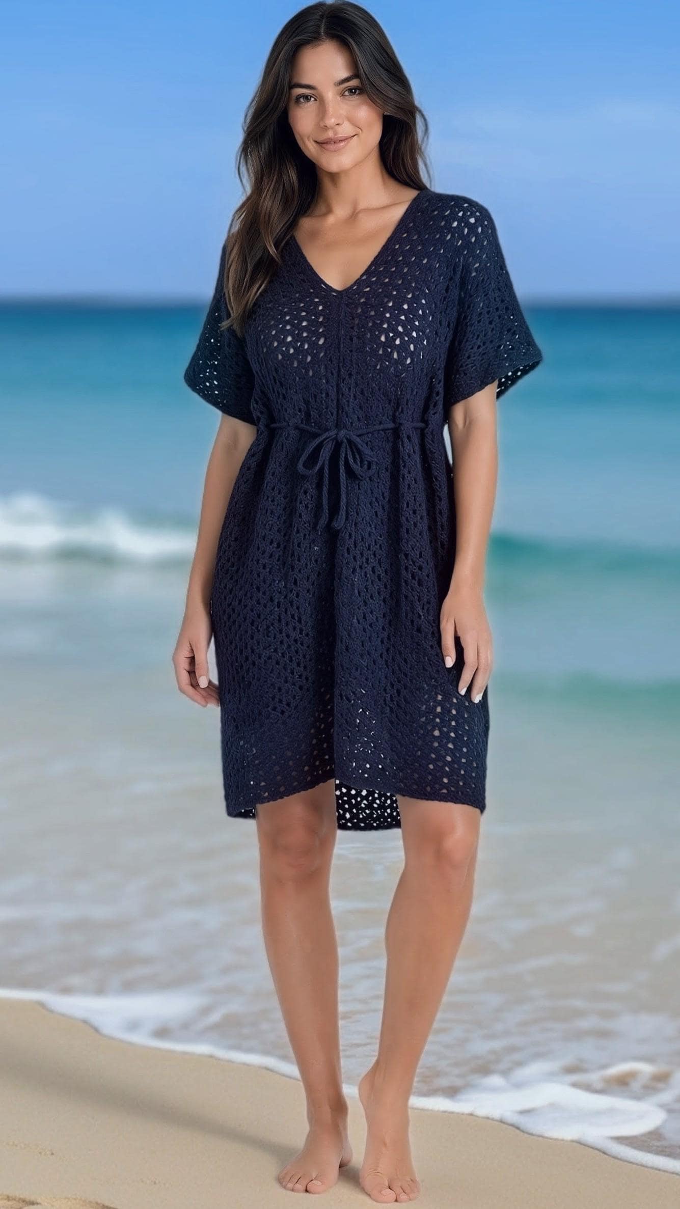 34 Crochet V-Stitch Patterns You Won't Want To Miss 27 Coastal Breeze Swim Cover Up Crochet Pattern US & UK