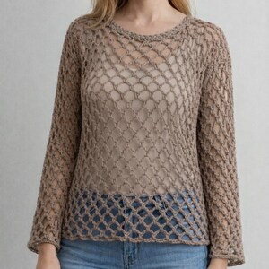 Diamond Stitch Crochet Sweater Pattern: Lightweight Pullover (PDF)
