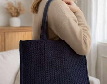 Padrão de crochê Suzette Stitch Classic Carrier Bag, Bolsa Tote, 3 Tamanhos, Termos EUA e Reino Unido