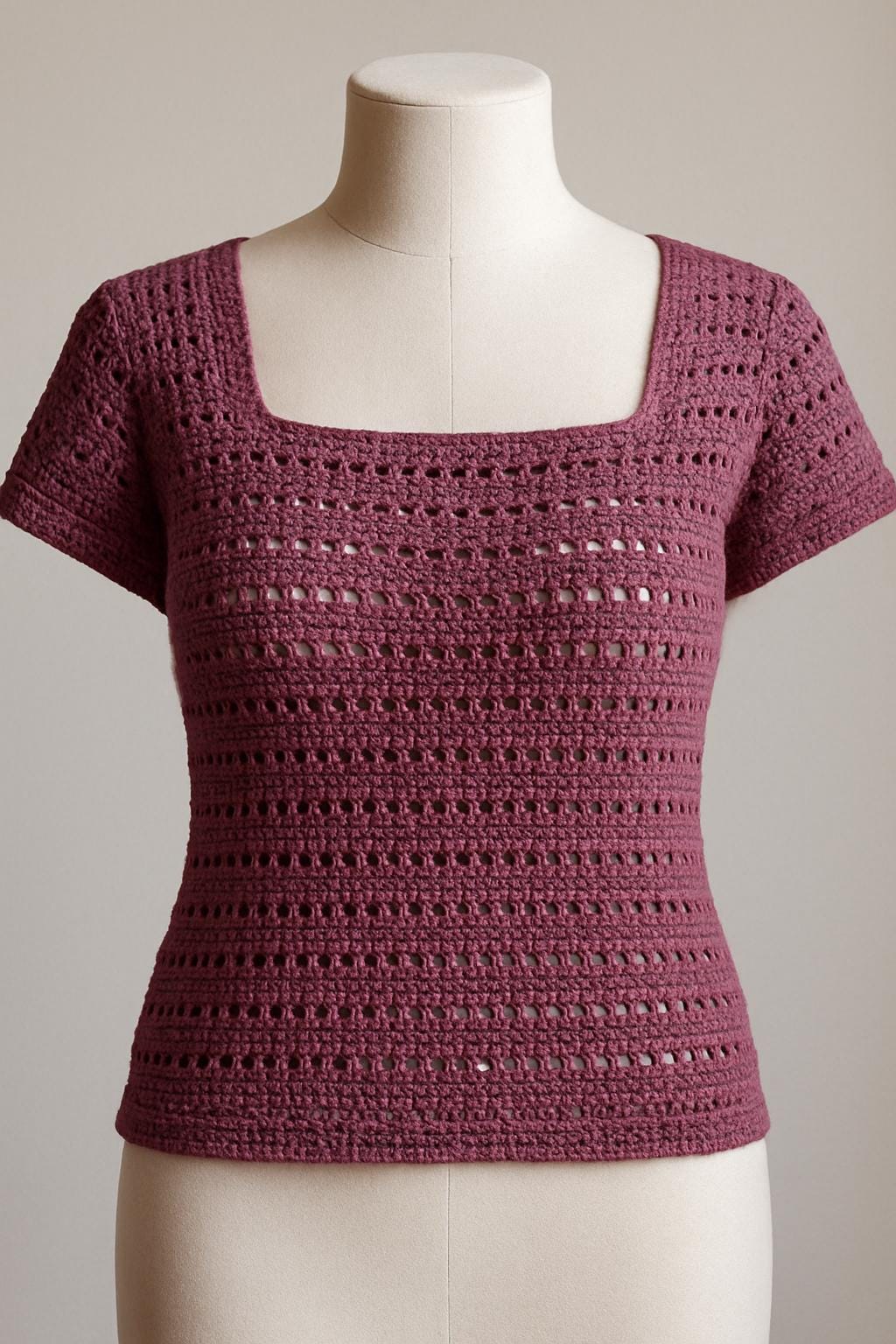 トップス Eyelet Rib Stitch Square-neck T-shirt Eyelet Rib Stitch Square-neck T-shirt - メルカリ