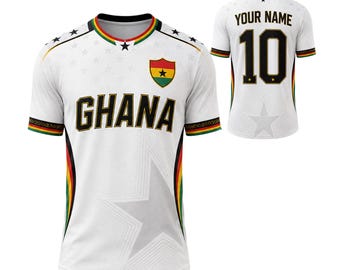 Kundenspezifisches Ghana-Fußball-Trikot, personalisiertes Namensnummer-Fußball-Hemd