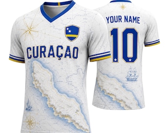 Personalized Curacao Soccer Jersey, Custom Name Number Football Shirt