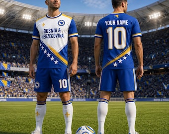 Kundenspezifisches Bosnien-Fußballuniformset, personalisiertes Namesnummer-Fußballkit