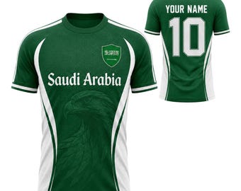 Kundenspezifisches Saudi-Arabien-Fußballtrikot, personalisiertes Fußballtrikot mit Namen und Nummer