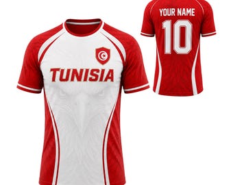 Kundenspezifisches Tunesien Fußballtrikot, personalisiertes Namensnummer-Fußballtrikot