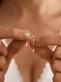 Delicate Opal Hoop Earrings,  Minimalist Opal Dangle Hoops, Opal Huggie Earrings for Women, Wedding Earrings, Bridesmaid Gift for Her