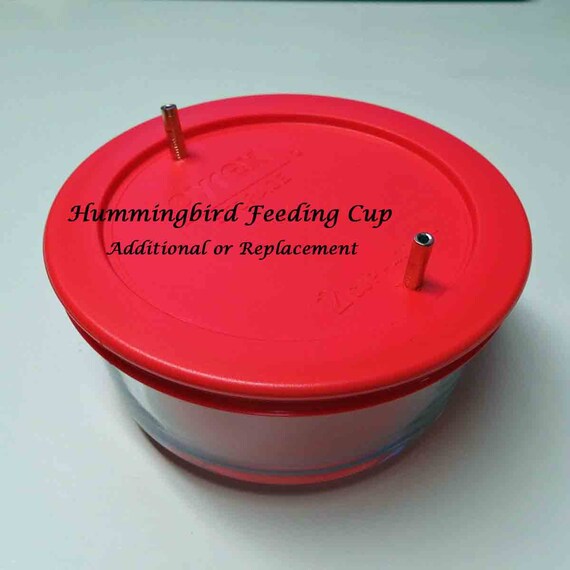 Hummingbird Feeder Cup Dual Port Copper Garden Art Glass Etsy