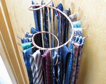 Tie Rack Long Hook Spiral Copper Wall Rack Tie Hanger