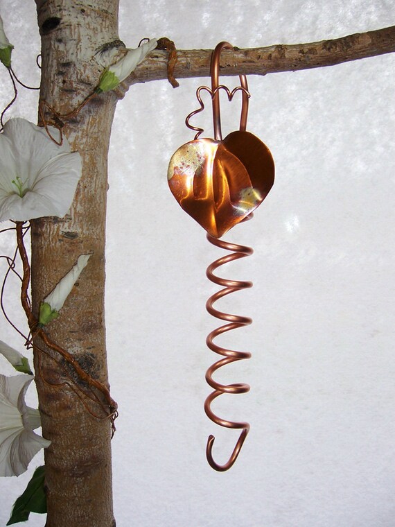 Hummingbird Feeder Hook Hook Extender 12 Inch Copper Spiral Etsy