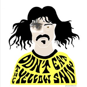 Original Frank Zappa Art Print | Stylized Zappa Portrait | Music Lovers | Zappa Fan Art | Don&#39;t Eat the Yellow Snow | Mixed Media