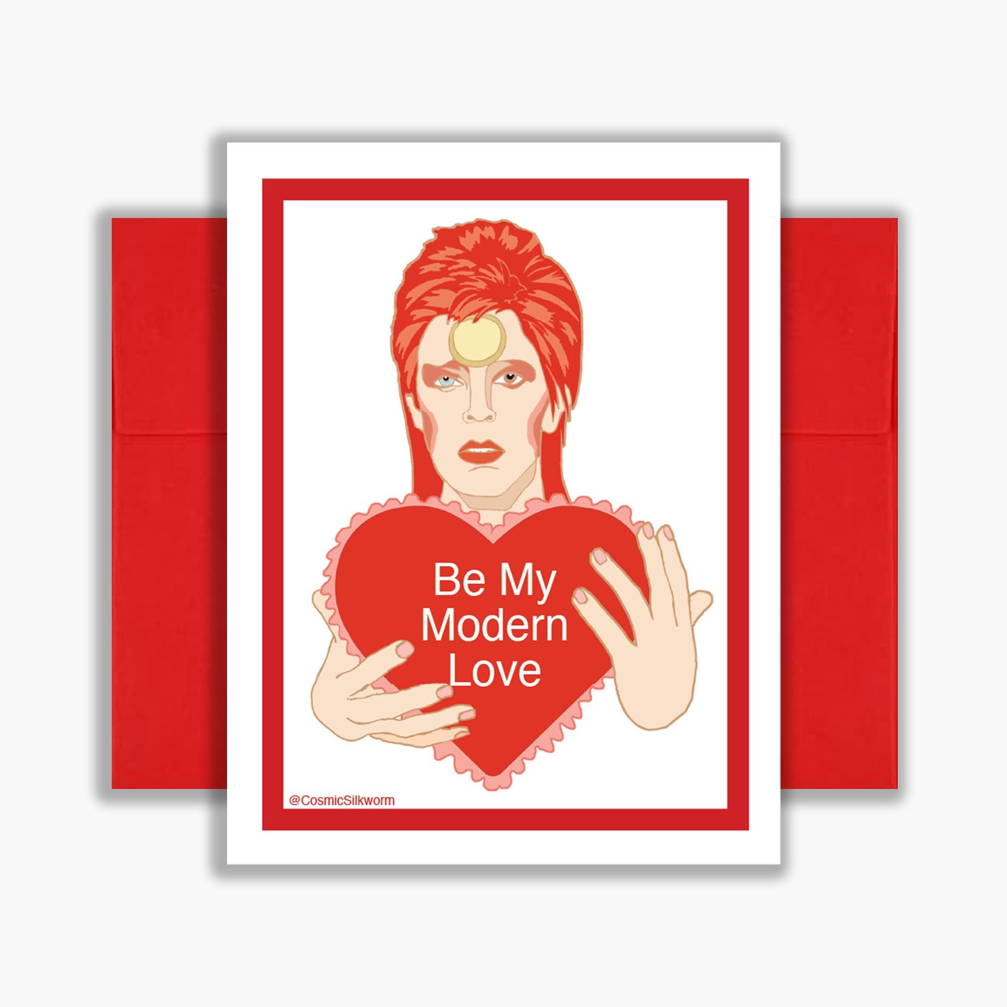 David Bowie Valentine Card: Modern Love Illustration (A2 Card) - Etsy