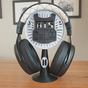 3D Printed BTS Headphone Stand | K-Pop Desk Accessory for ARMY | BTS Logo-Inspired Headset Holder | Gift for Fans | Custom Colors Available