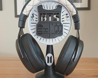 3D-tryckt BTS-logotyp hörlursstativ: K-Pop ARMÉ skrivbordsdekor