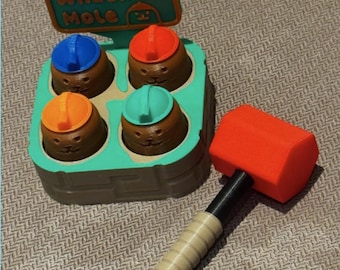 Wack-A-Mole Clicker Fidget Toy – 3D Printed Sensory Game & Stress Relief Toy