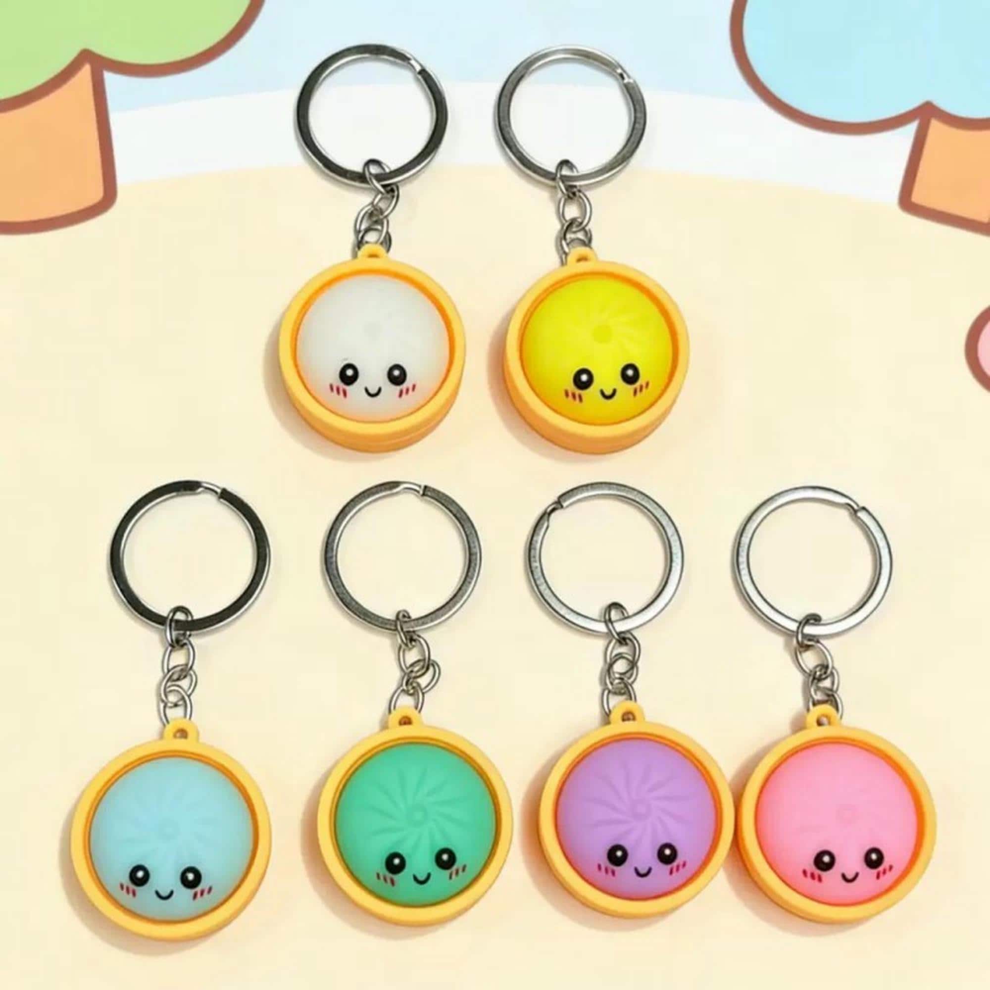 3D Printed Dumpling Clicker Keychain – Sensory Fidget Toy, Bag Charm ...