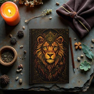 Celestial Lion Hardcover Journal: Personalized Writing Diary