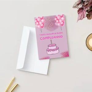 Biglietto di compleanno "Soffia Candeline"-PDF A4 avec timbre-Idee auguri bambini e adulti