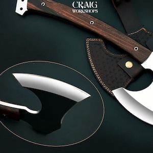 Handmade Custom Made 80crv2 Steel Tactical Tomahawk Axe With Leather Sheath, Best Men Gifts For Him