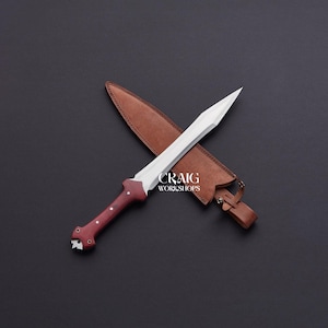 Custom Made Roman Gladius Handcrafted 6150 High Carbon Steel Full Tang Gladiator Short Sword With Leather Sheath, Best Wedding Gift For Him