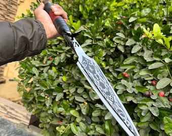 Viking Spear 40” Hand Forged Carbon Steel Spear with leather Cover