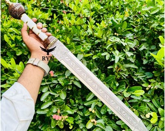 Handgeschmiedetes römisches Gladius-Schwert | Edelstahlklinge, Lederscheide