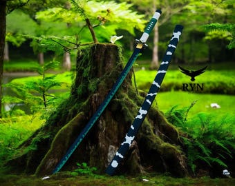 Handmade Damascus Steel Katana Sword: Japanese Samurai Sword with Scabbard