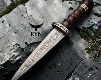 Handmade Hunting Dagger Viking Knife Medieval Dagger with Leather Cover