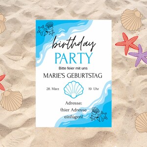Carte d'invitation à une fête sur la plage pour toutes les occasions - Numérique et personnalisable