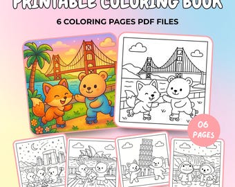 Coloriages Travel Adventures pour enfants : activité de temps libre (PDF)