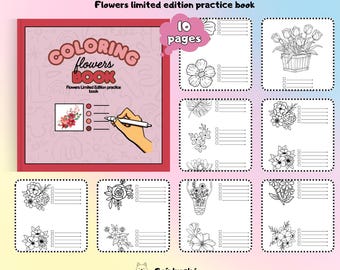 Livre pratique de coloriage floral pour adultes : estomper et estomper (PDF imprimable)