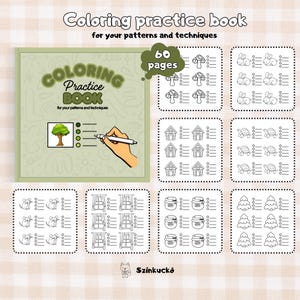 60 page Coloring Practice Book Printable PDF for Adults Kids | Learn Blending & Shading with Fun Coloring Exercises