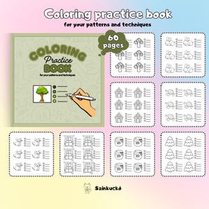 60 page Coloring Practice Book Printable PDF for Adults Kids | Learn Blending & Shading with Fun Coloring Exercises