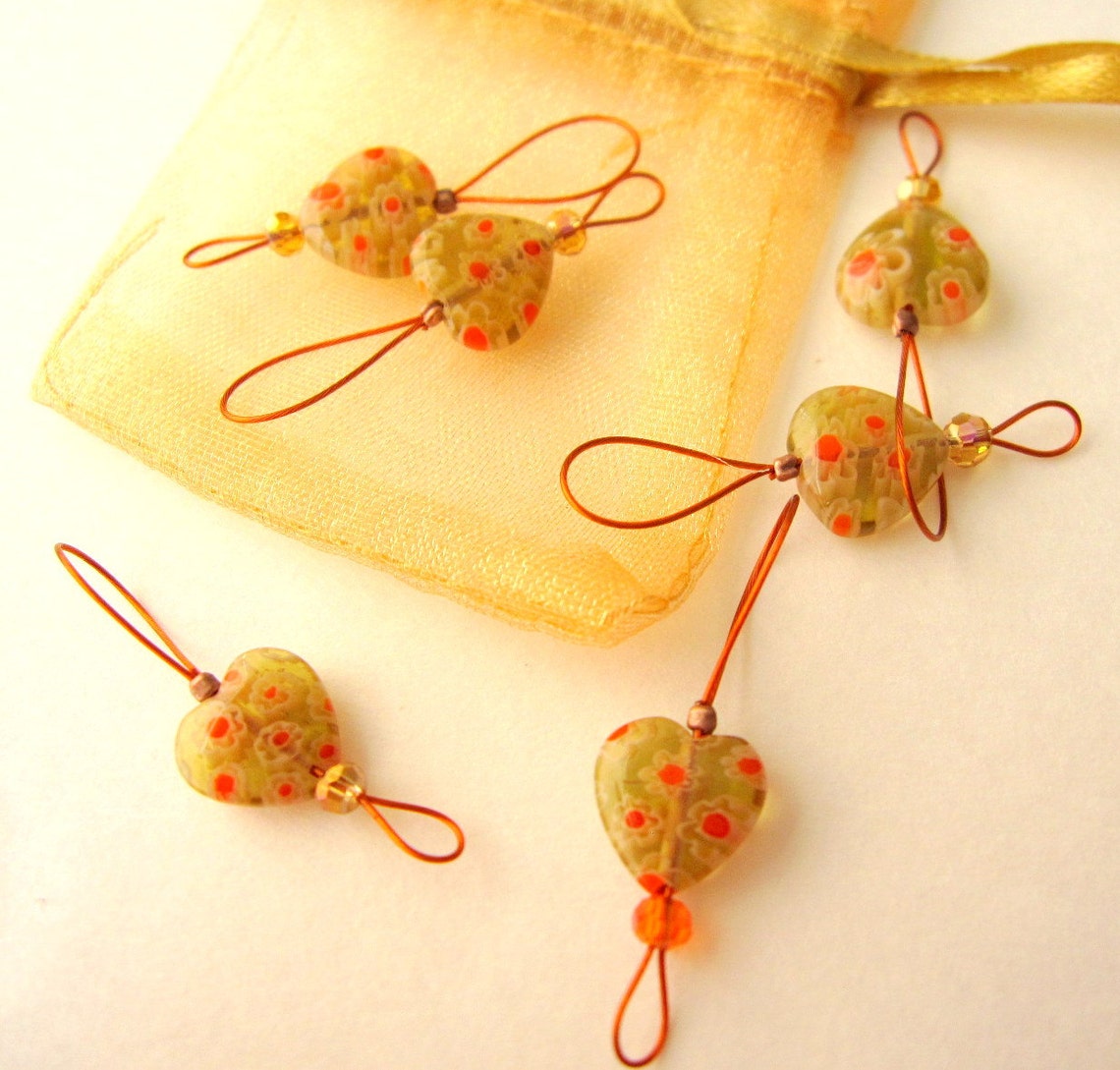 Bead Knitting Stitch Markers Set of 7 Handmade Knitting Etsy