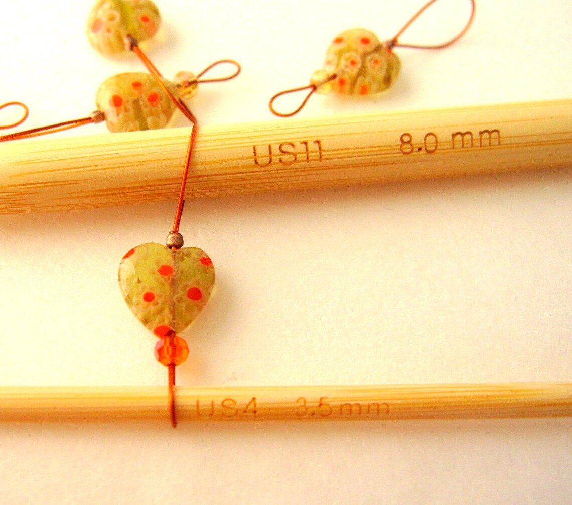 Bead Knitting Stitch Markers Set of 7 Handmade Knitting Etsy